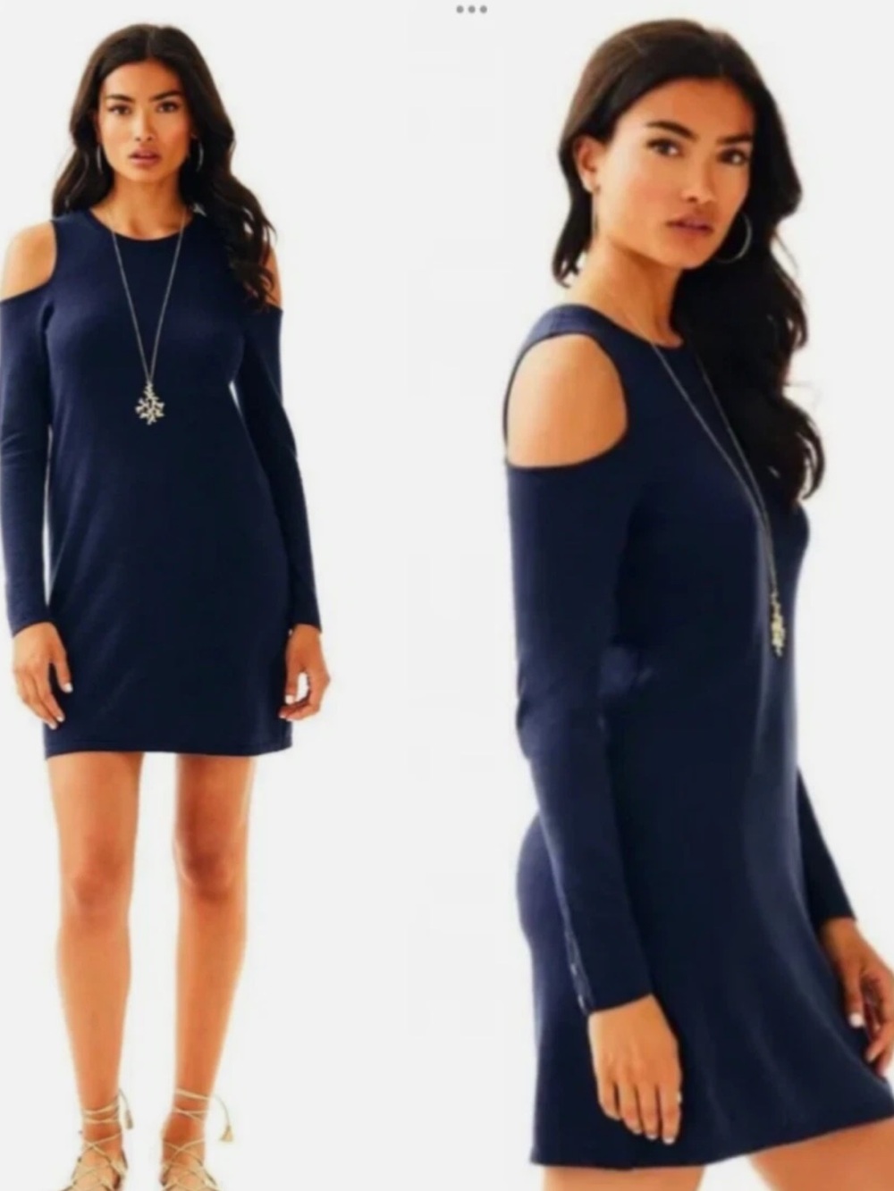 Lilly Pulitzer Navy Cold Shoulder Sweater Dress